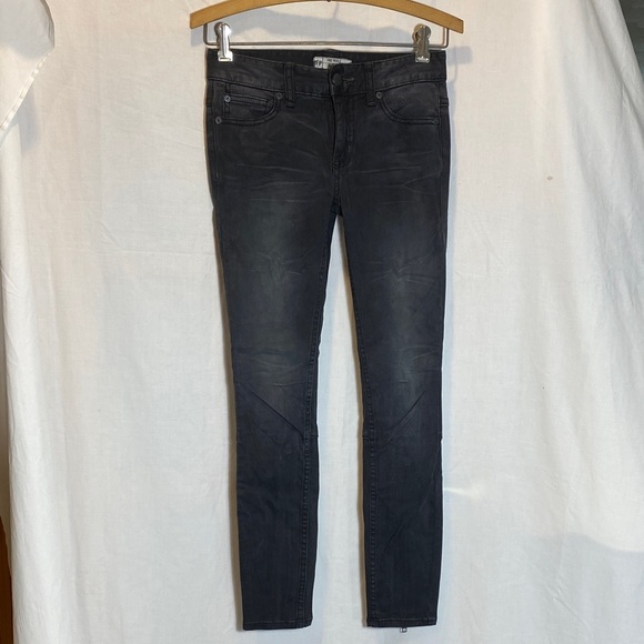 Free People Faded Black Jeans with calf zipper-discontinued style- women 24 - Picture 8 of 9